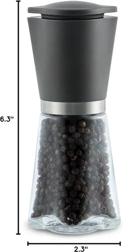 Miniatura 9 de Molinillo profesional de sal y pimienta, salero y pimienta recargable con molinillo de especias de cerámica para un grosor ajustable, fácil de usar