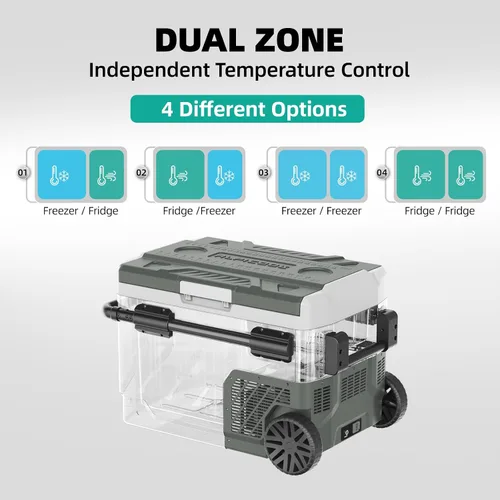 Miniatura 3 de Alpicool Refrigerador portátil para automóvil, refrigerador de 12 voltios con rueda, refrigerador de automóvil de 42 cuartos de galón, control