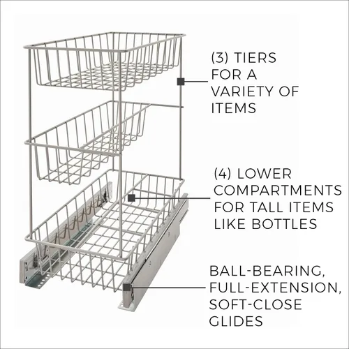Miniatura 7 de ClosetMaid - Cesta para gabinete de cocina de un solo nivel, alta calidad
