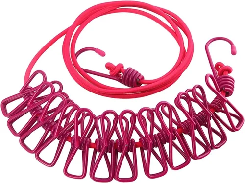 Miniatura 9 de ALINNA Tendedero portátil retráctil, tendedero de viaje con 12 pinzas para la ropa para secar en interiores, accesorios de campamento al aire libre
