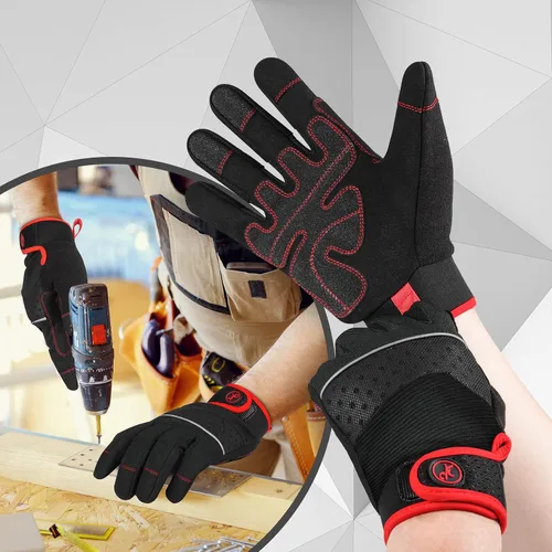 Miniatura 5 de MOREOK Guantes de trabajo de jardinería para hombres/mujeres [fortalece la protección de la palma] guantes protectores de utilidad guantes
