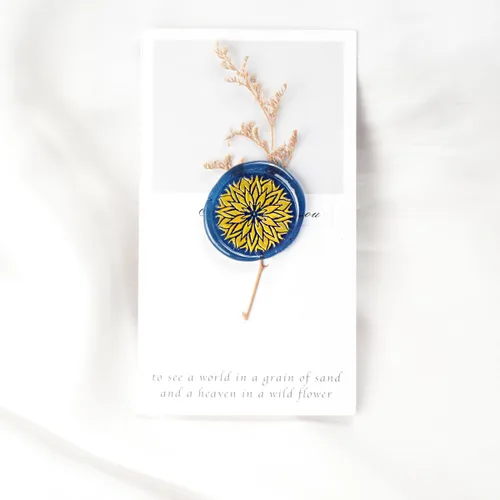 Miniatura 6 de Mandala Flower - Sello de cera de gran tamaño con empuñadura, para invitación de boda, sellado de tarjetas, paquete de vino, sellado de cartas