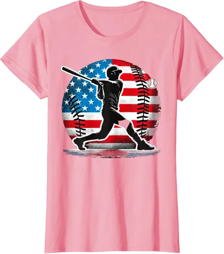 Miniatura 14 de Camiseta de jugador de béisbol estadounidense con bandera de Estados Unidos