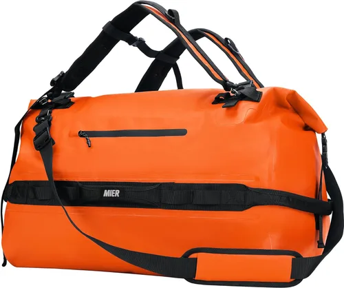 Miniatura 10 de MIER Bolsa de Lona Grande Impermeable con Parte Superior Enrollable, Mochila Seca, Bolsas de Lona para Kayak, Rafting, Navegación, Natación, Gris