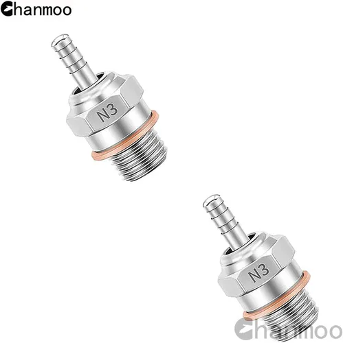 Miniatura 4 de 2 piezas 70117H Hot Glow Plugs No.3 N3 N4#3 #4 Spark Nitro Engine Parts Reemplazan OS para Traxxas Losi HPI Redcat HSP Himoto RC Car Truck Buggy (N3)