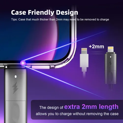 Miniatura 5 de Cable de carga de 240W 4 en 1, cable de carga rápida USB C a Lightning, cable trenzado USB a USB C, cable de carga múltiple esencial para viajes
