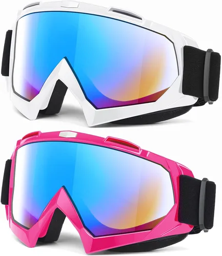 Miniatura 12 de MAMBAOUT Gafas de motocross para adultos, paquete de 2 gafas de motocicleta ATV para hombres y mujeres, gafas de visión amplia para montar fuera