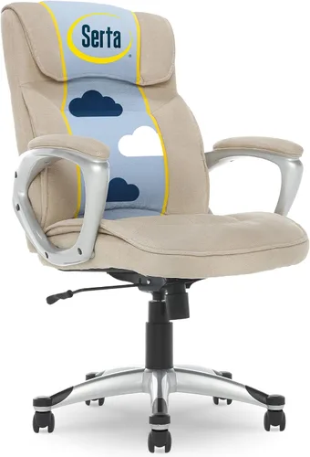 Miniatura 22 de Serta® Hannah Silla ejecutiva para oficina en casa, ergonómica de respaldo medio con soporte lumbar, cojín de asiento firme, almohadas corporales