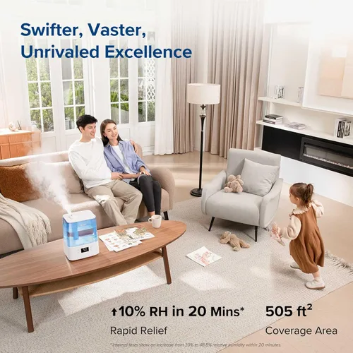 Miniatura 3 de LEVOIT Classic300S Humidificador ultrasónico inteligente de llenado superior, tanque extra grande de 6 litros para toda la familia, aplicación
