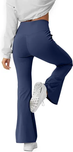 Miniatura 74 de HEGALY Pantalones de yoga acampanados para mujer, leggings cruzados, suaves, de cintura alta, pantalones casuales de entrenamiento con corte de bota