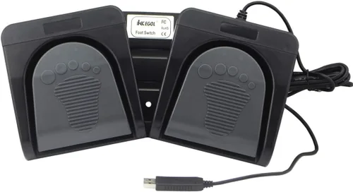 Miniatura 2 de iKKEGOL Conjunto de pedal doble USB actualizado Control de interruptor de 2 pies Programa de interruptor de pie de botón de 2 teclas Videojuego