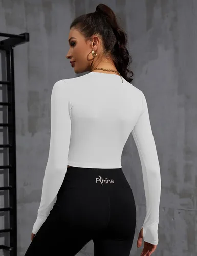 Miniatura 5 de Loovoo Camisetas de entrenamiento para mujer, paquete de 2 camisetas de manga corta o 1 pieza de compresión atlética de ajuste seco para yoga