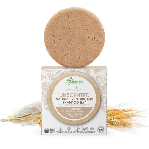 Miniatura 10 de Barra de champú de agua de proteína de arroz sólido con jabón para el cabello con efecto acondicionador - Barras de champú para cabello con todos