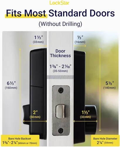 Miniatura 11 de LOCKSTAR® Cerradura inteligente para puerta • Cerradura de puerta sin llave con cerrojo • Múltiples métodos de entrada – APP • Identificación por