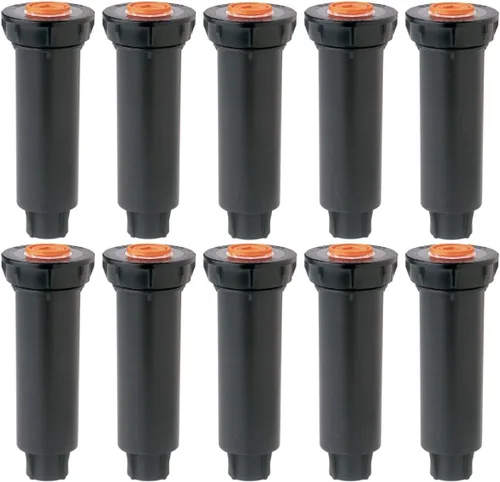 Rain Bird Paquete de 10 rociadores emergentes de la serie 1800, boquillas no incluidas, rociador de riego desplegable RainBird de 4 pulgadas modelo