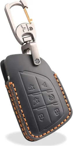 Miniatura 8 de OLLEN Funda de cuero genuino para llavero 2021-2026, apta para GMC Yukon Denali Sierra Chevy Silverado Suburban Tahoe Buick, etc., protector
