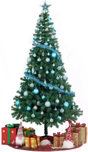 Miniatura 2 de Ogrmar Juego de adornos de bola de árbol de Navidad de 119 quilates, formas y tamaños surtidos, decoración colgante inastillable con paquete de Azul