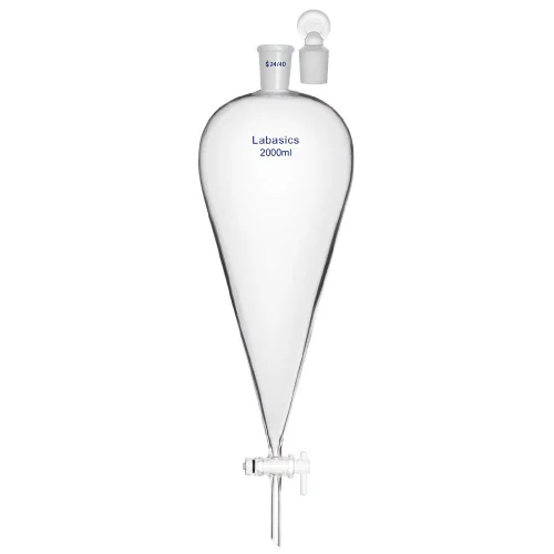 Miniatura 11 de Labasics Embudo separador cónico de vidrio borosilicato 2.0 fl oz con llave de paso de PTFE, 2.0 fl oz