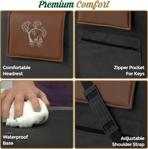 Miniatura 4 de Silla de meditación japonesa de suelo con soporte para la espalda para adultos - Silla de meditación premium con respaldo ajustable y plegable