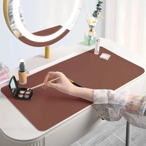Miniatura 6 de Alfombrilla de maquillaje para tocador para proteger la parte superior del escritorio de 23.6 x 11.8 pulgadas, tapete de maquillaje de doble cara