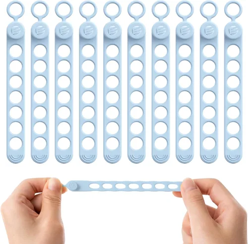 Miniatura 10 de ORICO Bridas de silicona para cables, organizador de cables de datos reutilizable con diseño de hebilla de bloqueo, envolturas de cable de alta