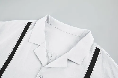 Miniatura 2 de Xenuay Camisas guayabera de algodón y lino para hombre, camisa de manga larga con botones