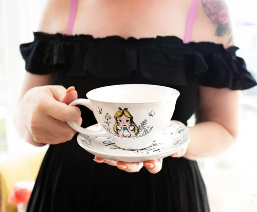 Miniatura 6 de Disney Alicia en el país de las maravillas World of My Own - Juego de taza de té y platillo de cerámica de 12 onzas Juego de regalo de fiesta