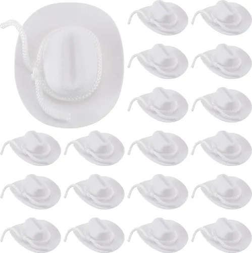Hercicy 36 sombreros de vaquero para manualidades, recuerdos de boda, decoración de fieltro en miniatura, sombrero de fiesta occidental, decoración
