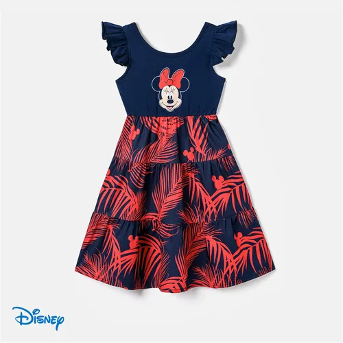 Miniatura 2 de Disney Vestidos de tirantes familiares y camisetas de manga corta de algodón a rayas, conjuntos de Mickey Minnie viaje a juego para regalo