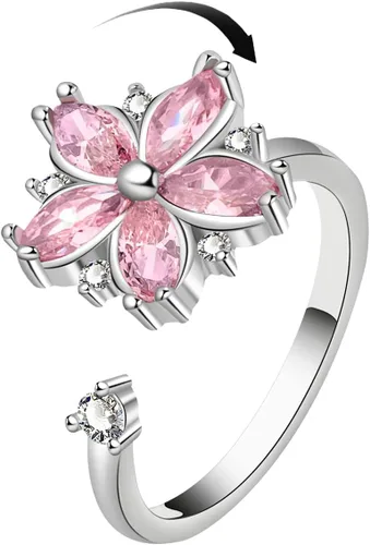 Anillo de plata 925, anillos de plata ajustables para mujer, anillos de pulgar abiertos, anillos de circonio, anillos ajustables, anillos abiertos