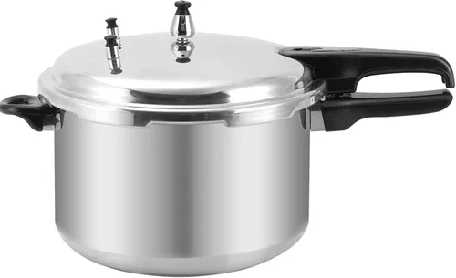 BreeRainz Olla a presión de 12 cuartos de galón, olla a presión de aluminio con estante de cocción para cocinar al vapor, enlatado y guisado, plata