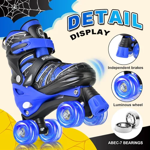 Miniatura 4 de SULIFEEL - Patines ajustables para niños para niños de 3-5, 5-8, 6-12 años con ruedas iluminadas ajustables de 4 tamaños, el mejor regalo para niños