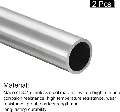 Miniatura 28 de uxcell Tubo de acero inoxidable 304, diámetro exterior de 34 mm x 1,5 mm de espesor de pared, 300 mm de longitud de tubería metálica para maquinaria