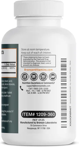 Miniatura 7 de Bronson Vitamina D3 5000iu (125mcg) Suministro de 1 año para una función muscular saludable y apoyo inmunológico, sin OMG, 360 tabletas