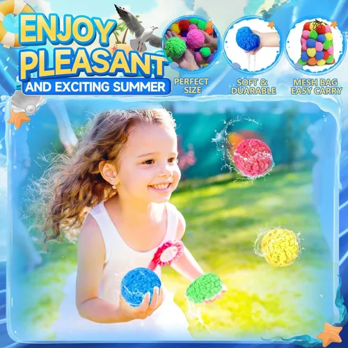 Miniatura 3 de 60 Piezas Pelotas de Agua Reutilizables, Globos de Agua Reutilizables para Juguetes y Juegos al Aire Libre, Juguetes de Agua para Niños y Adultos