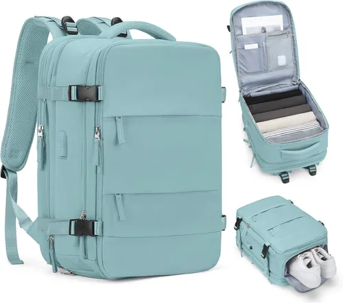 Miniatura 12 de coofay Mochila de viaje, para laptop, unisex, aprobada para aviones, bolsa de mano, equipaje, para artículos personales, para debajo del asiento