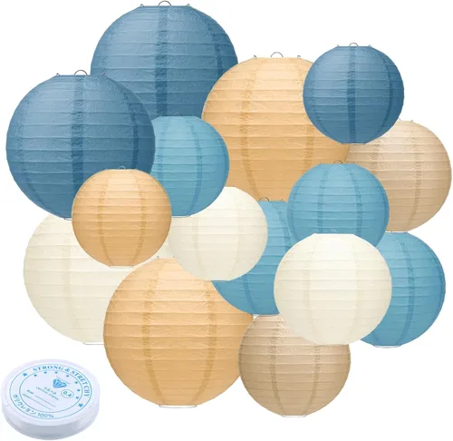 Miniatura 10 de 15 linternas de papel negras y doradas, redondas, colgantes, chinas, de 4, 6, 8, 10, 12 pulgadas, para despedida de soltera, compromiso, boda, bebé