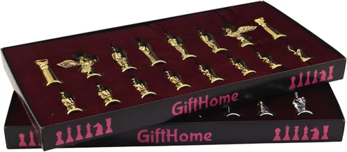 Miniatura 3 de Mythologic Pegasus Figures Juego de ajedrez de metal para adultos, piezas hechas a mano y tablero de ajedrez de madera con diseño de mármol