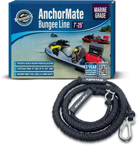 Miniatura 10 de AnchorMate - Cuerda elástica de anclaje que se estira para absorber las olas y las ráfagas de viento y evita que el ancla se desaloje Ata, amarre