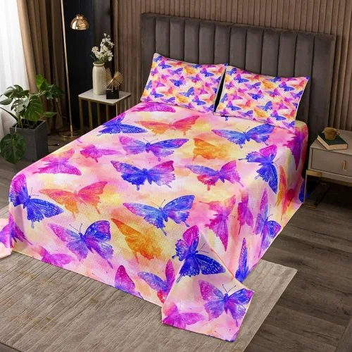 Miniatura 6 de Castle Fairy Daisy Florals Bedspread Twin Size,Cartoon Wildflowers Coverlet Set for Kids Girls Teens Adults Bedroom Decor,Retro Country