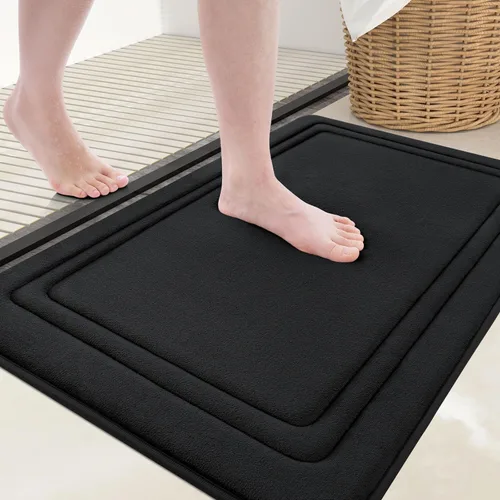 Miniatura 59 de Grandaily Alfombra de baño de espuma viscoelástica de 24 x 16 pulgadas, ultrasuave, antideslizante y absorbente, lavable a máquina, cómoda alfombra