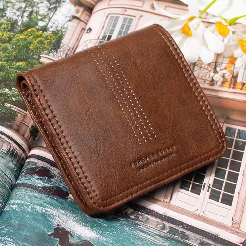 Miniatura 4 de APHISON Billetera para mujer, delgada y pequeña, cartera RFID para mujer, 01A125café, Moda