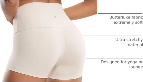 Miniatura 15 de CRZ YOGA Butterluxe - Pantalones cortos de ciclismo de cintura alta para mujer, 2.5 pulgadas, yoga, entrenamiento, elastano, correr, voleibol