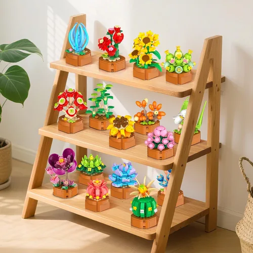 Miniatura 3 de CUBIMANA Juego de 24 flores y suculentas, 2160 piezas, colección botánica de 0.142 in, kit de mini flores para decoración del hogar, juguetes