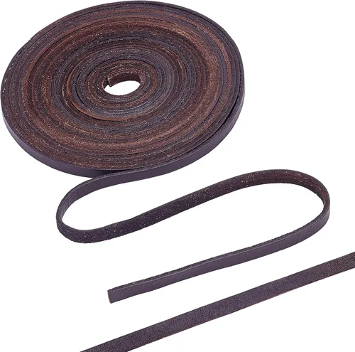 Miniatura 13 de GORGECRAFT Correa de Cuero Marrón de 197 Pulgadas 10mm Tiras en Blanco de Cinturón Cordón de Cuero Genuino Sintético Plano de Grano Completo