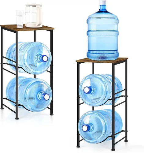 Miniatura 8 de Soporte para jarra de agua de 5 galones, dispensador de agua con estante superior, estante de almacenamiento para jarra de agua de 5 galones
