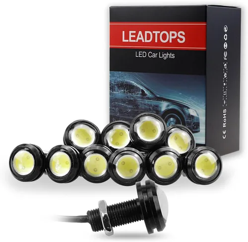 Miniatura 4 de 10 unidades de 0.709 in 12V Eagle Eye LED antiniebla DRL luz de marcha diurna de respaldo de luces traseras inversas de roca bombilla pequeña
