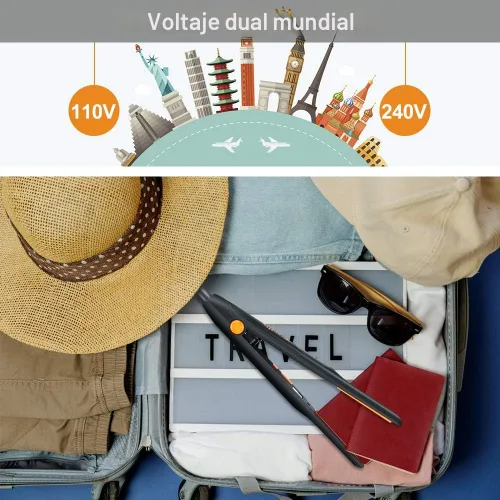 Miniatura 6 de Terviiix - Plancha plana pequeña para cabello corto, temperatura ajustable, lápiz, de hierro, calor rápido, 3/10 pulgadas, plancha de barba de doble