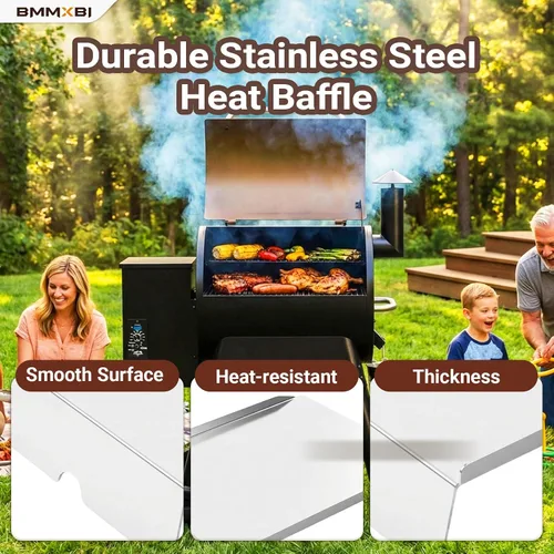 Miniatura 4 de Kit de bandeja de goteo, deflector de calor y forros de bandeja de grasa para parrillas de pellets Traeger Pro 22 Series, reemplazo de bandeja