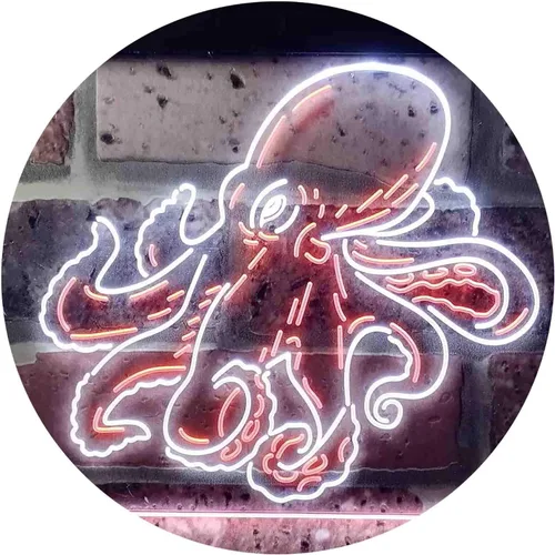 Miniatura 16 de ADVPRO Octopus Ocean Display Room Dual Color LED Neon Sign Azul y Rojo 12 x 8 pulgadas st6s32-i3734-br